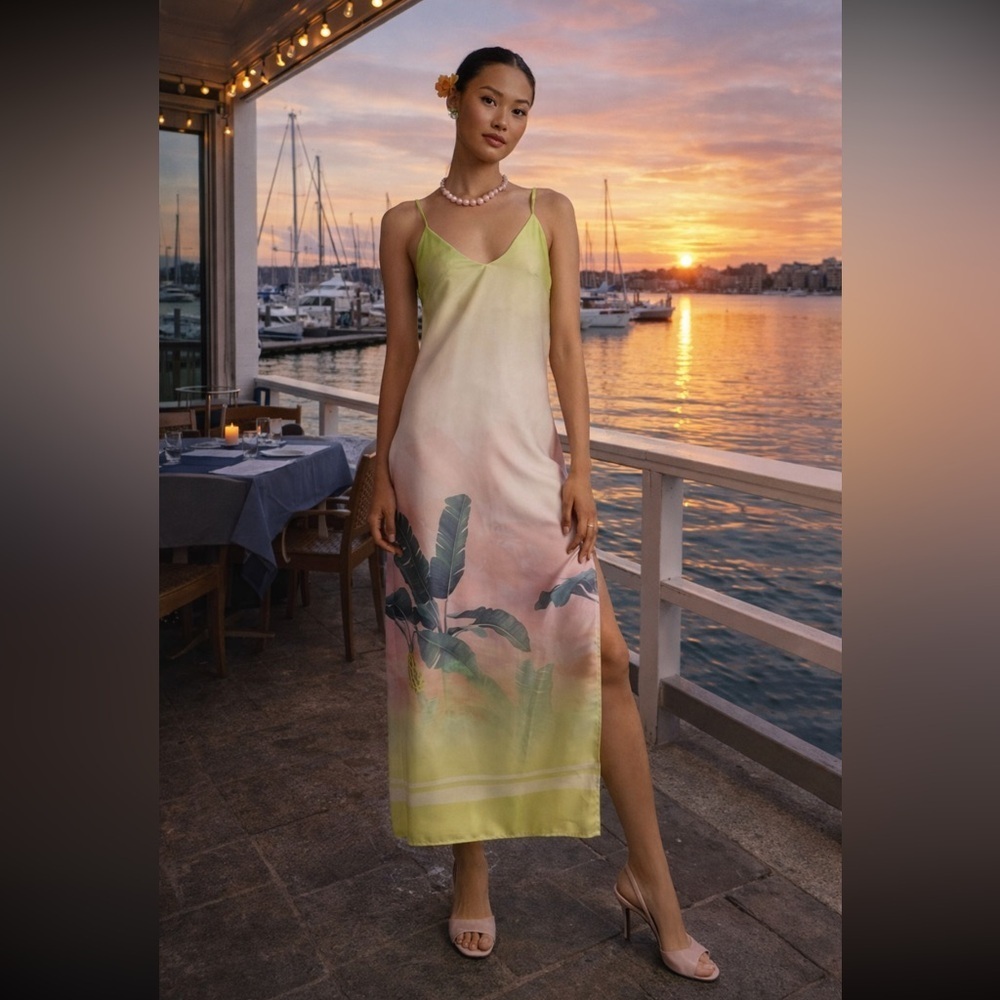 🎉RARE🎉 Anthropologie NWT Le Superbe Calypso Slip Dress size 8.